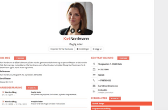 Så lenge man fyller ut rådata, designer CV-en fra Sourceit seg selv.