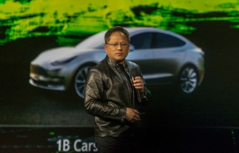 Kunstig intelligens var et viktig tema i kveld, og spesielt biler ble ofret mye oppmerksomhet. Nvidia samarbeider med Bosch og Audi, for å nevne noen.