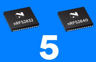 De nye brikkene fra Nordic Semiconductor støtter Bluetooth 5.