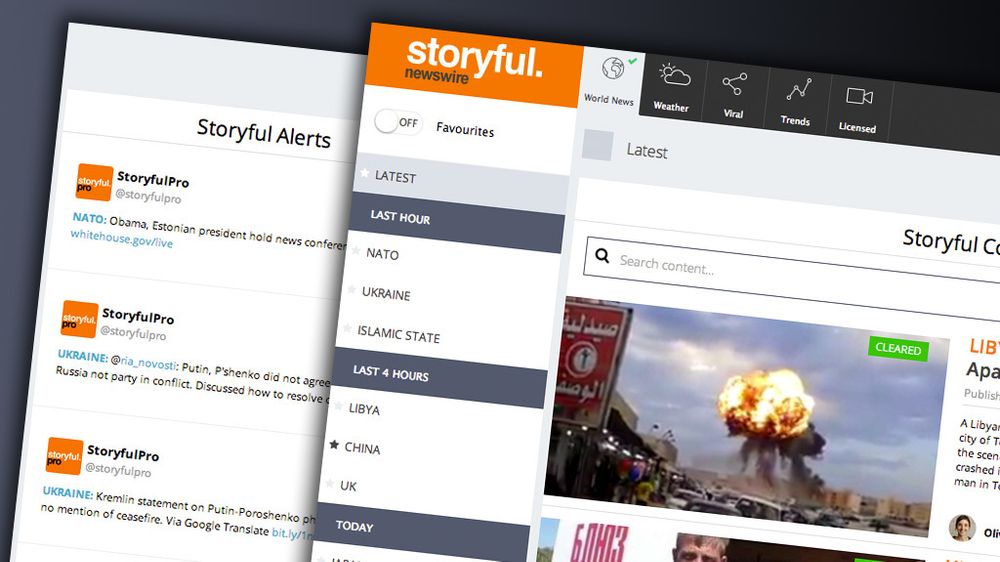 Skjermbilder fra Storyful-tjenesten.