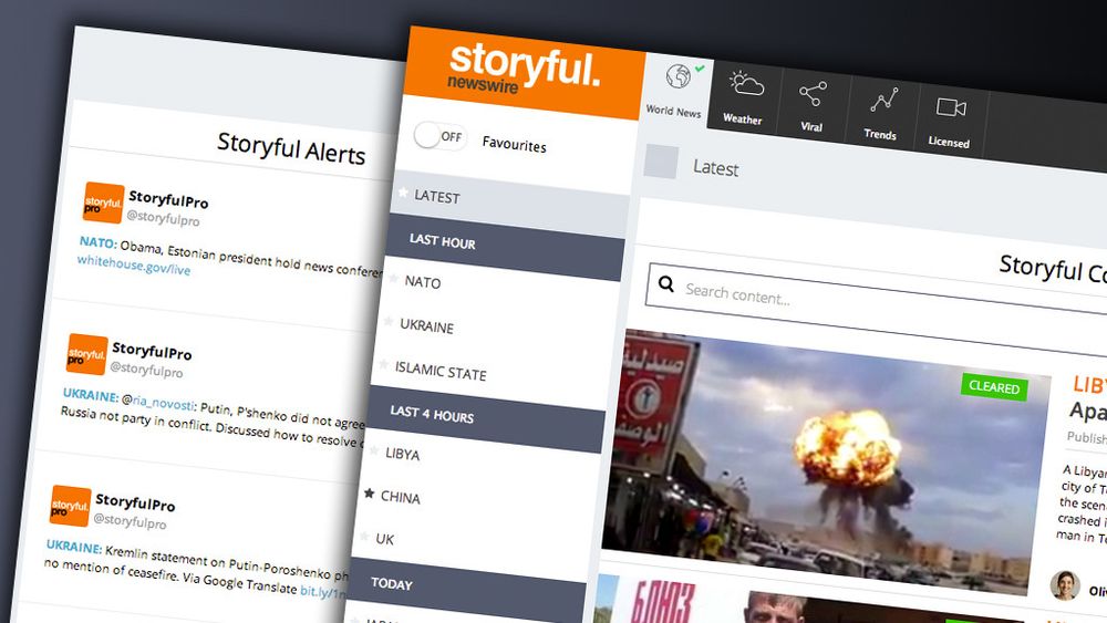 Skjermbilder fra Storyful-tjenesten.