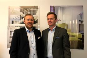 TALENTJEGERE: Johan Appelgren (t.v.) og Stephen Meinich-Bache i First Hotels jakter nye talenter.