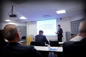 Konsernsjef Per Axel Koch i Polaris Media legger frem kvartalsrapporten for fjerde kvartal 2016.