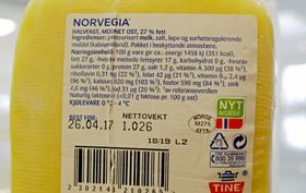 NÅ: Slik er dagens laktose-informasjon på Norvegia.
