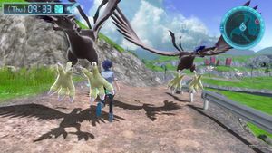 Store digimon tar over skjermen.