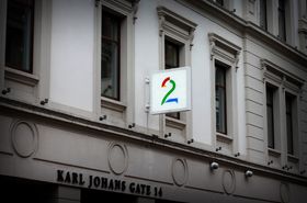 TV 2 sine lokaler på Karl Johan i Oslo sentrum.