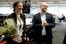 Nyhetsredaktør Tora Bakke Håndlykken og VG-sjef Gard Steiro.