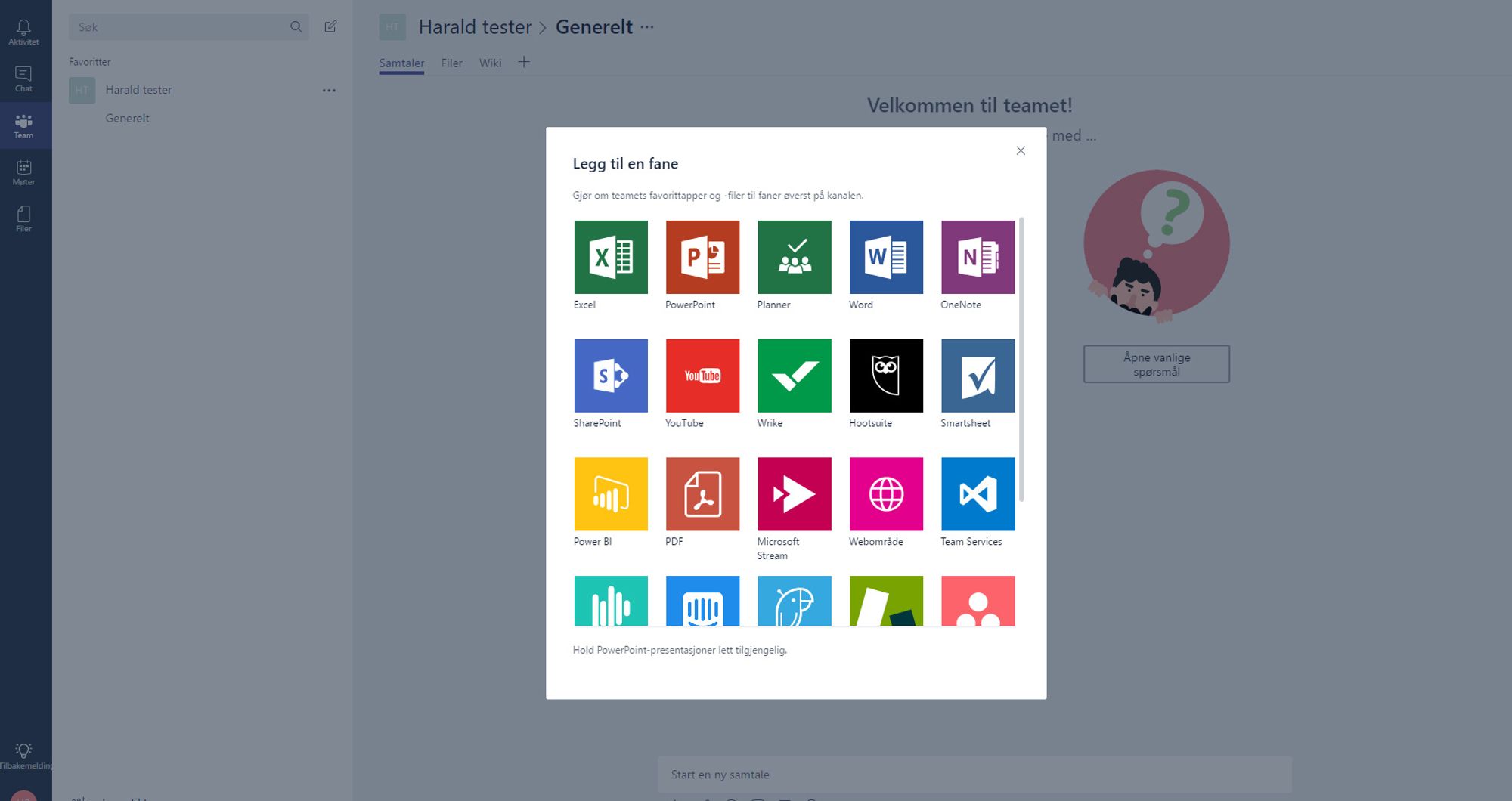 Det er mulig for de ulike teamene i Microsoft Teams å tilpasse egne kanaler ved blant annet å integrere tjenester fra både Microsoft og andre.