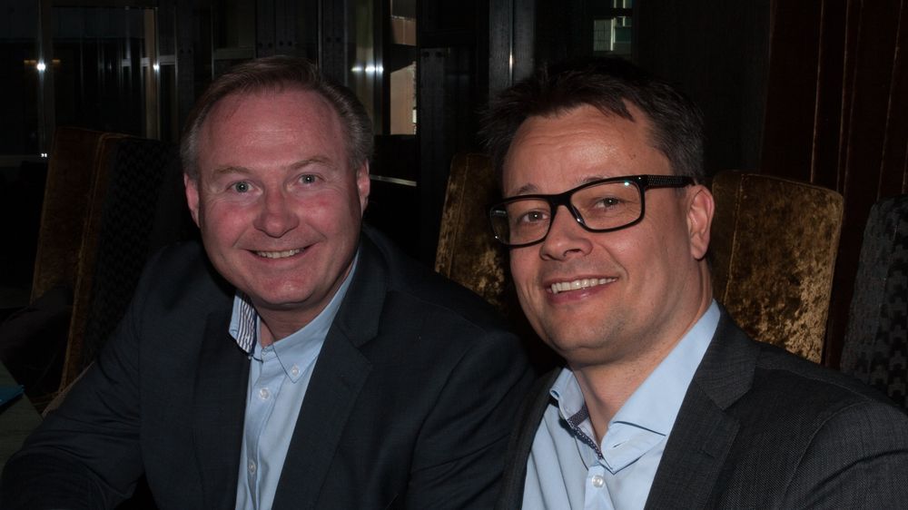 Joda, de har hørt om Gmail! Men norgessjef (fra v.) Geir Aasen og konsernsjef Ulrik Falkner Thagesen i E-boks mener at sikker digital postkasse har en verdi. Og det er ennå 2/3 av markedet å kjempe om i Norge.