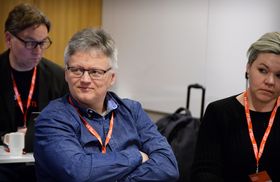 Landsstyrerepresentant Håkon Okkenhaug i NJ under landsstyremøtet i forkant av landsmøtet tirsdag.