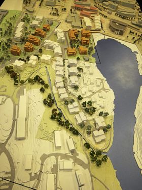 UTBYGGERNES FORSLAG: 20 småhus skal rives og erstattes med 14 boligblokker, mens området med 12 småhus ved Båtsleppa skal bestå.