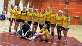 HAR JOBBET HARDT: Trener Geir Aalefjær (foran fra venstre) er fornøyd med innsatsen til jentene sine i år.