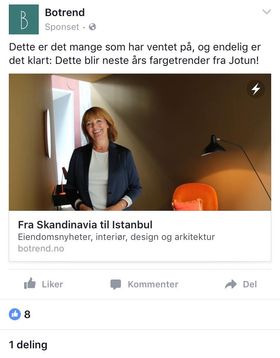 Sponsing av redaksjonelt innhold på Facebook.