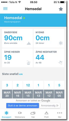 Lurer du på hvilket anlegg forholdene er best i? Sjekk ut Skiinfo.