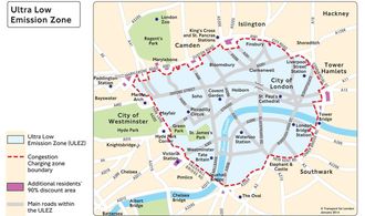 London Ultra Low Emission Zone ULEZ.