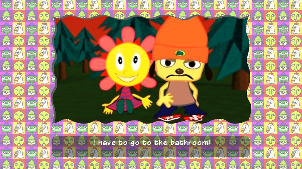 Sekvensen hvor PaRappa har magesjau er min favoritt – selv om jeg helst skulle sett at grafikken var oppgradert også i filmsnuttene.
