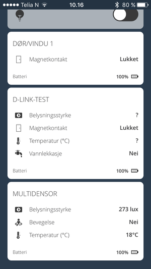 Vi fikk ikke sensoren fra D-Link til å oppføre seg som den skulle.