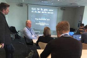 Magne Martin Haug før ett av Adresseavisens fordrag på SKUP.