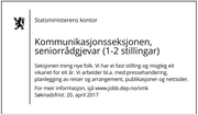 Denne annonsen bød SMK på i Aftenposten og andre aviser i helgen.
