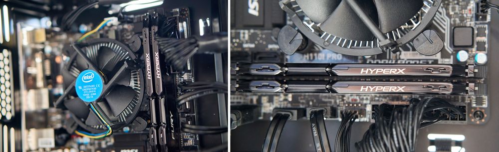 En Intel Core i5-6600 i tospann med 16 GB DDR4-minne fra HyperX driver maskinen.