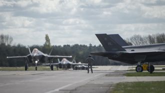 F-35A fra 34th Fighter Squadron takser på RAF Lakenheath i England 15. april.