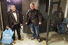 Redaktør Gard L. Michalsen og vaktsjef Erik Waatland i Medier24. Her fra da de flyttet inn hos TU i Oslo sentrum.