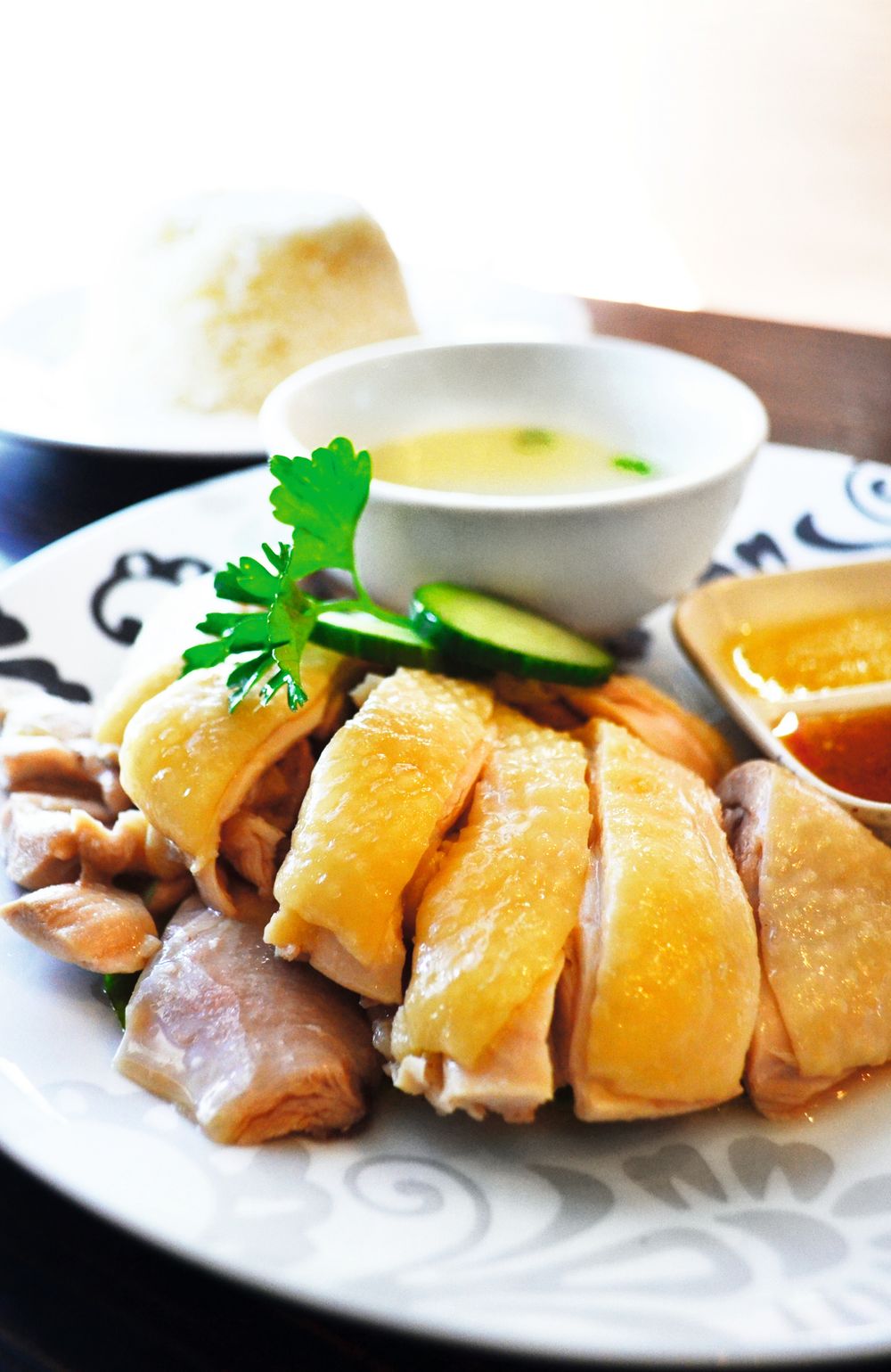 Hainan chicken rice er Singapores nasjonalrett.