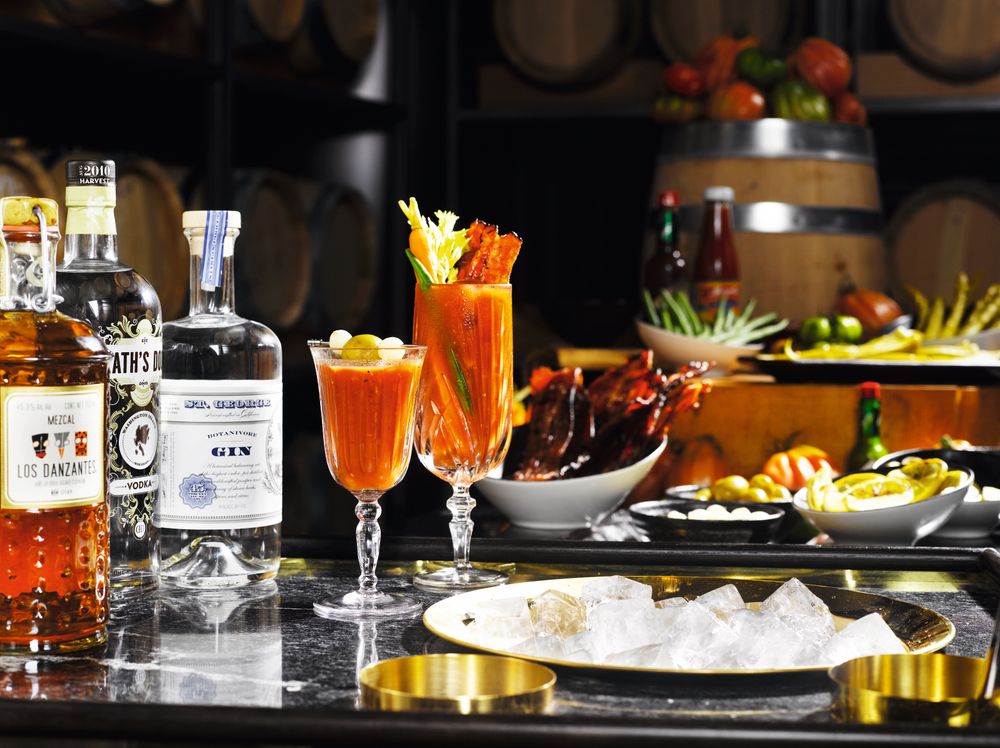 Slik serveres bloody mary på Manhattans adults only-brunch.