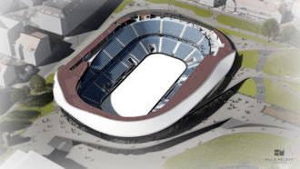 Fortsatt amfi, men tribunene er ikke fullt så bratte og farlige, og innenfor regelverket.