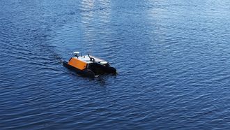Maritime Robotics nye USV, «Otter», skannet bunnen på Brattøra under Ocean week i Trondheim tidlig i mai.