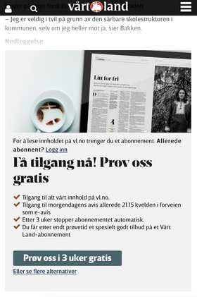 Slik møter Vårt Land deg nå - på alle saker.