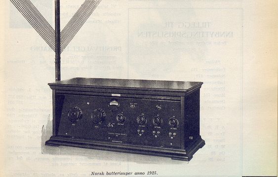 Norsk batterisuper anno 1925 var avbildet i nr. 7/1939, i anledning NRLs 15 års-jubileum.