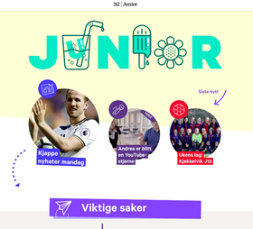 Slik ser forsiden på junior.bt.no.
