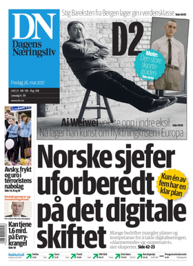 Dagens Næringslivs forside fredag 25. mai.