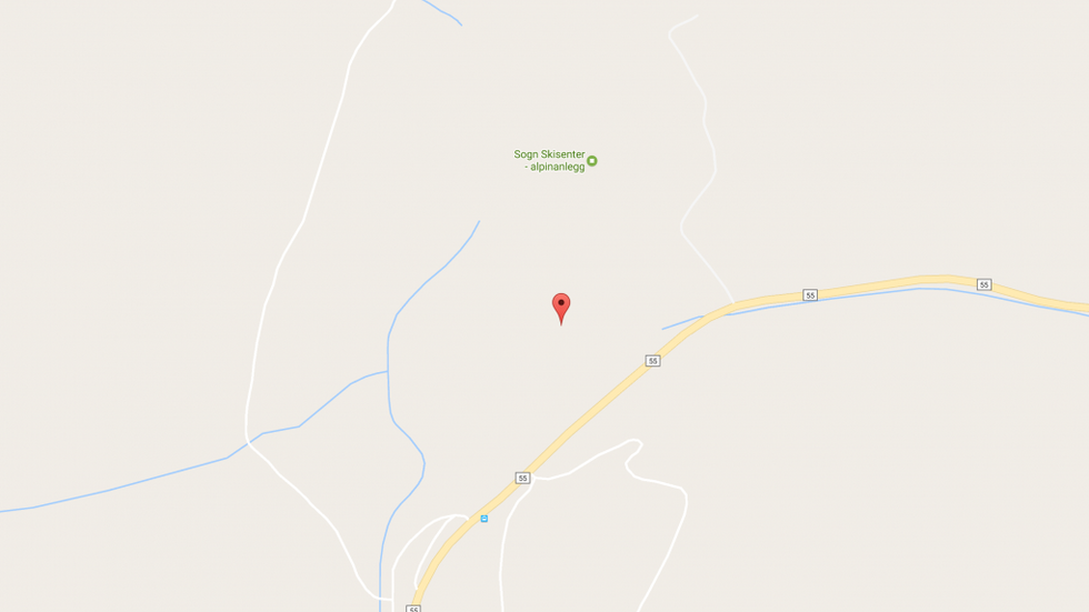 HEGGMYRANE: Her gjekk føraren av paraglideren i bakken. Kart: Google maps