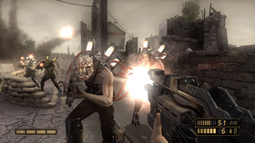 Resistance: Fall of Man var et av lanseringsspillene til PlayStation 3. Her vist med et såkalt «bullshot» – et bilde som er mer høyoppløselig enn spillet.