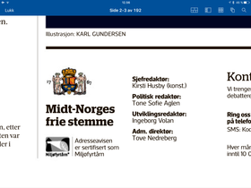 Adresseavisens kolofon lørdag.