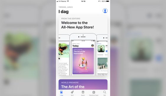 Slik ser nye App Store ut.