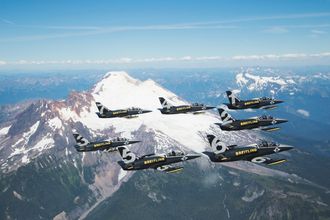 Breitling Jet Teams sju Albatros-trenere har nettopp vært på USA-turné.