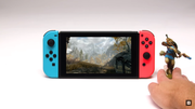 Sett Link-amiiboen på den høyre joycon-kontrolleren...