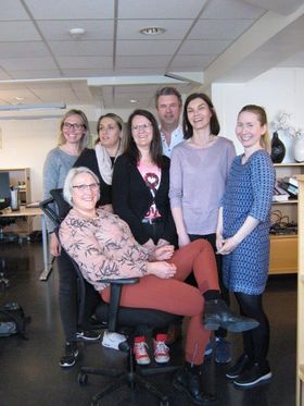 Avdelingsleder Birgit Espejord Jensen for Svartjenesten i Arbeidstilsynet med sine ansatte.