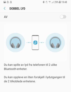 Samsung Galaxy S8 og S8+ har brukt Bluetooth 5-støtten til å gi mulighet for å sende lyd til to trådløse hodesett samtidig. Funksjonen har de kalt "Dobbel lyd".