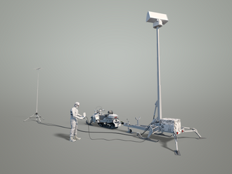 Giraffe 1X-radar kan for eksempel transporteres med snøskuter.