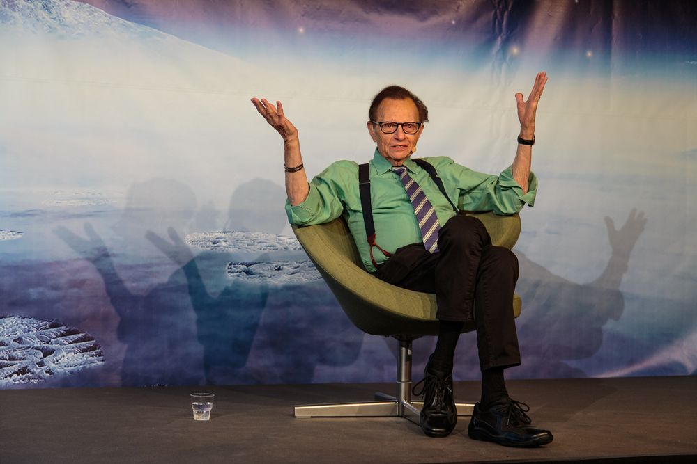 Larry King under pressekonferansen på Starmus i Trondheim.