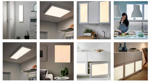 IKEA har også flere større lyspaneler og skapdører med lyspaneler, men disse har vi ikke sett på denne gangen.