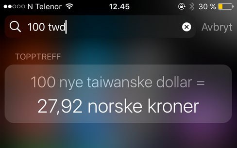Sjekk verdien på utenlandsk valuta rett fra søket på telefonen din.