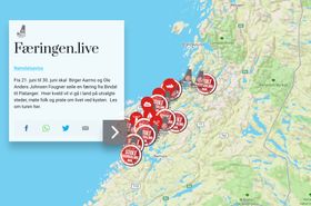 Namdalsavisa lagde et eget nettsted for prosjektet der leserne kan følge hele ruta.