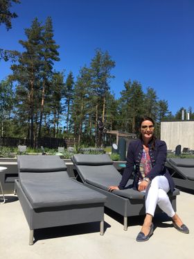 TATT PÅ SENGEN: Det er rundt 80 solsenter på uteområdet på The Well.