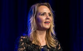 Kulturminister Linda Hofstad Helleland på Nordiske Mediedager i mai 2016..