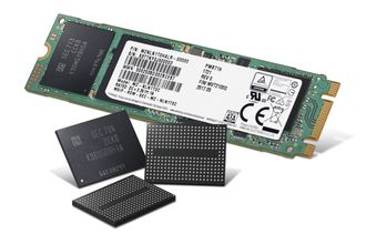 Samsungs fjerde generasjon V-NAND-minne med 64 lag.